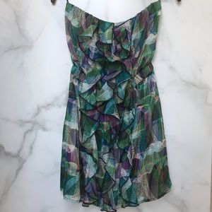 100% Silk strapless jeweled color top